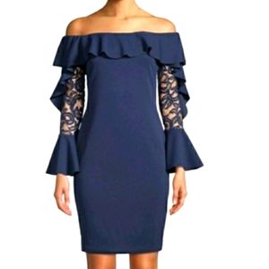 Off the shoulder Ruffle lace dress. Quiz